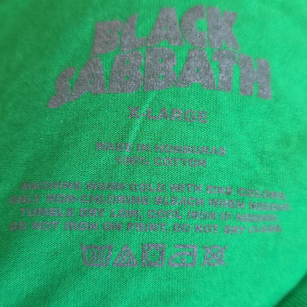 Black Sabbath Vol 4 Graphic Tee - Green, Plain Back Xl - Picture 2 of 2